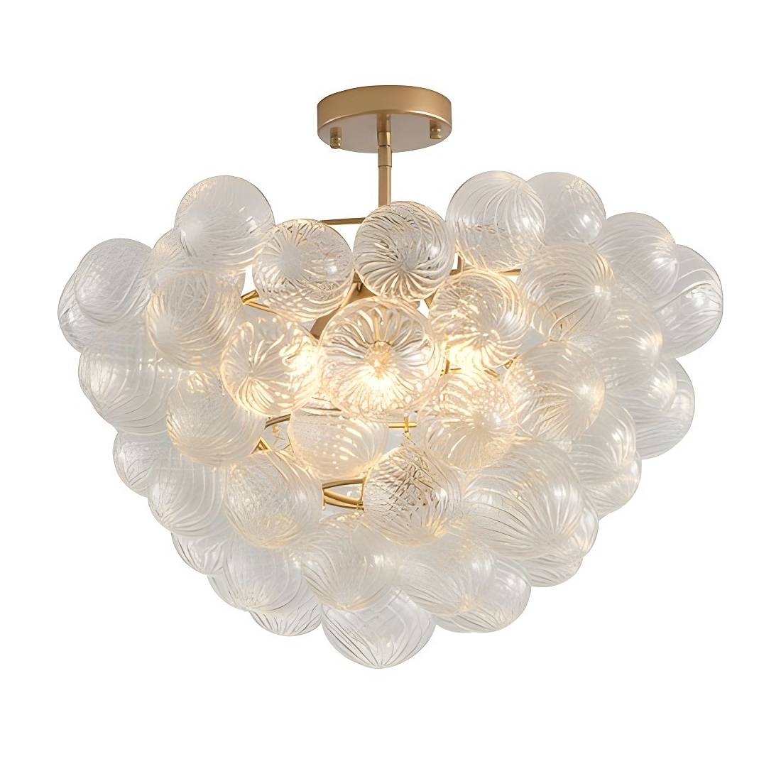 Modern gold bubble glass cluster pendant light for dining room and living room