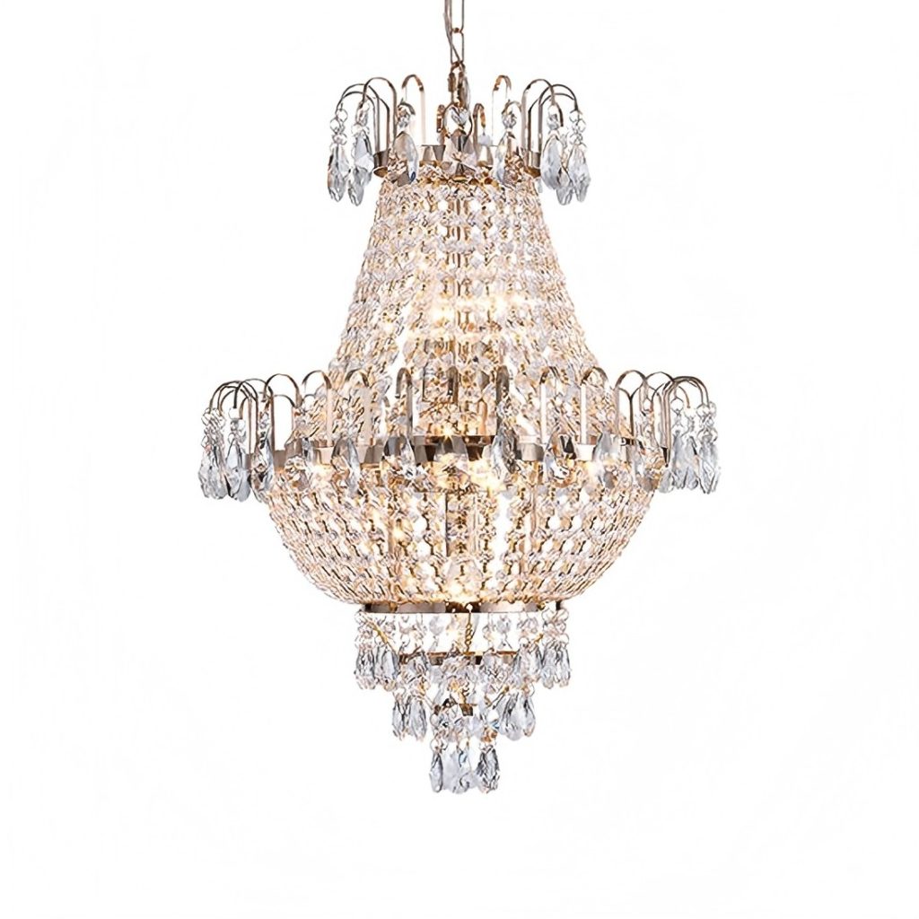 Luxury gold crystal chandelier pendant light for dining room and living room