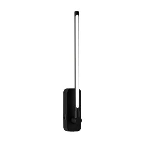 Modern black vertical wall light sconce for bedroom hallway and stair lighting