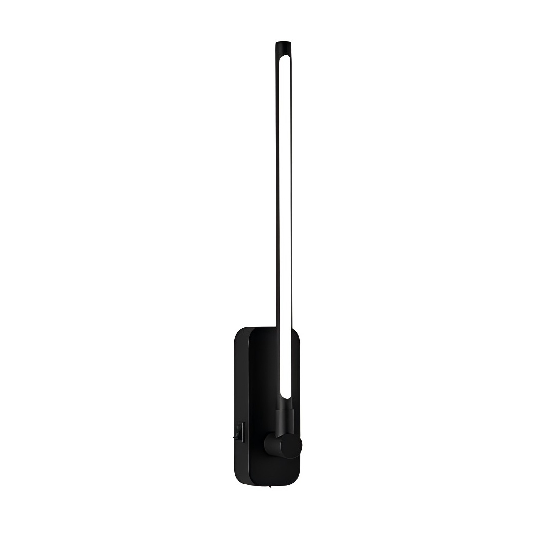 Modern black vertical wall light sconce for bedroom hallway and stair lighting