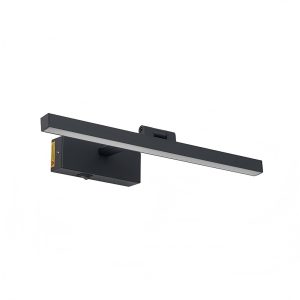 Modern black linear wall light sconce for bedroom hallway and vanity lighting