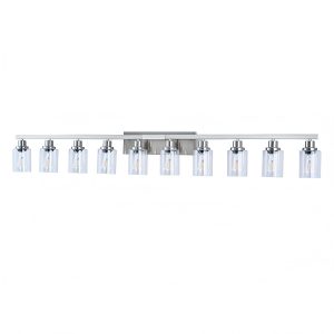 Modern black multi-light linear glass pendant light for kitchen island and dining room