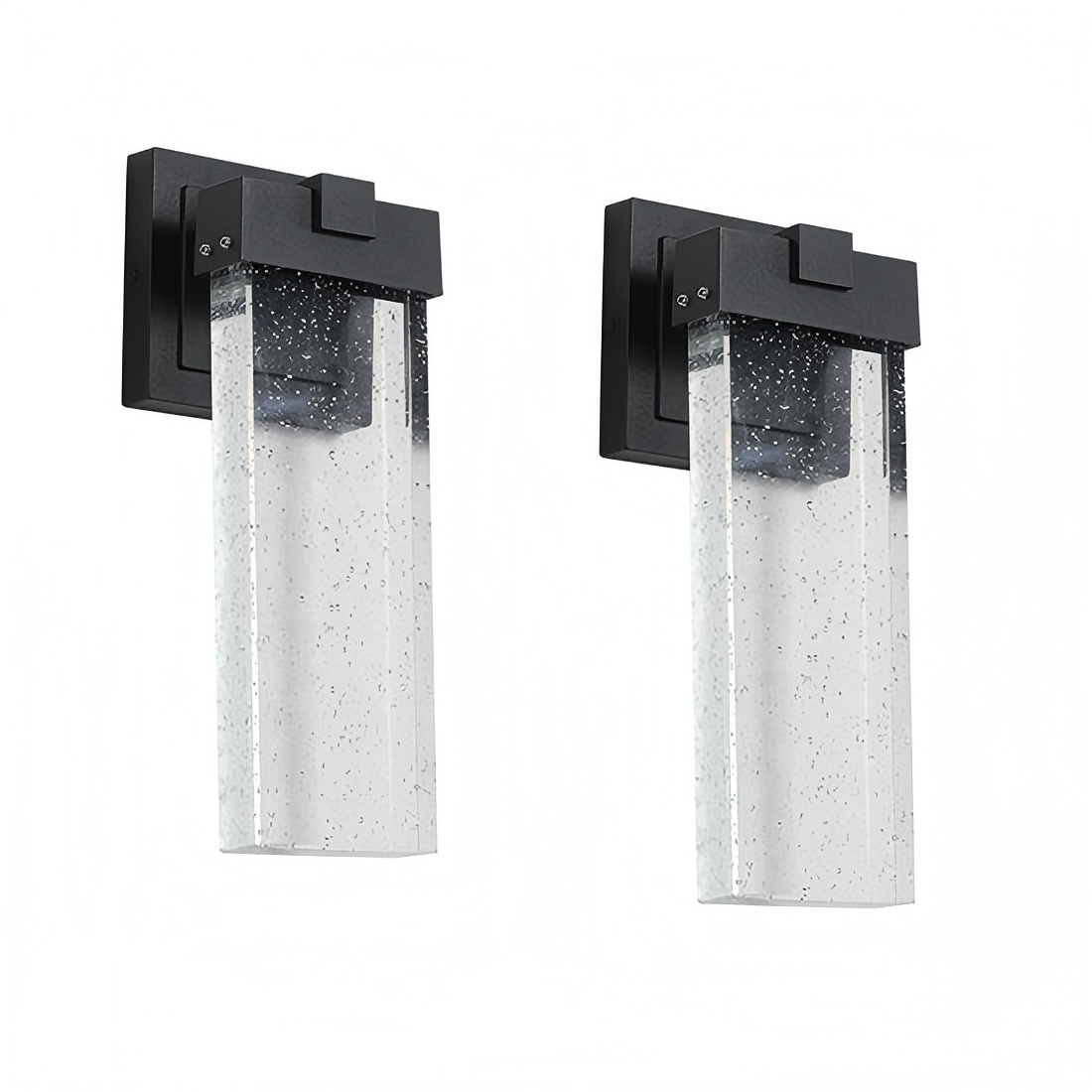Modern black outdoor cylinder glass wall light for porch and patio